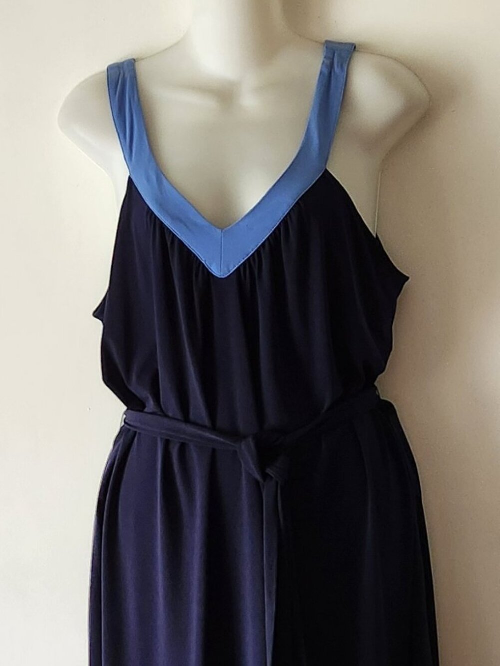Banana Republic Navy Dress with Light Blue Trim